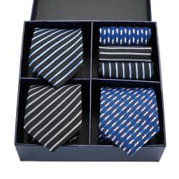 Gift box packing Silk Ties For Men Novelty Hanky Set 3 Styles Men's Tie Formal Red Cravat for Wedding Business Necktie