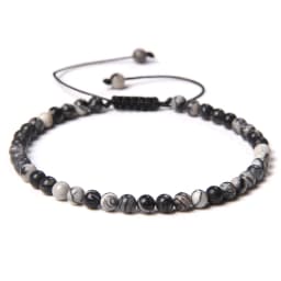 Adjustable 4MM Stone Beads Bracelet For Women Natural Agates Bangles Onyx Lapis Lazuli Woven Bracelet For New Year Gift Jewelry