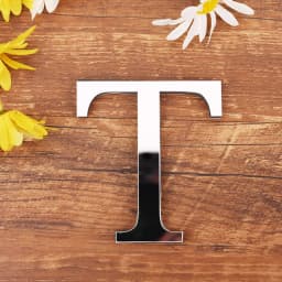 Silver Letter Acrylic 3D Mirror Wall Sticker Home Decor Alphabet Poster For Birthday Party Wedding Diy Wallpaper Peel & Stick