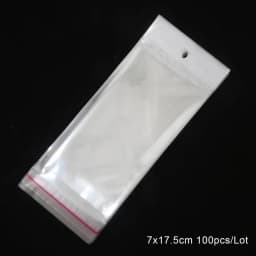 100pcs Transparent Self Adhesive Plastic Storage Bag OPP Poly Pack Bag With Hang Hole Retail Packaging Pouches Beads Jewelry Bag