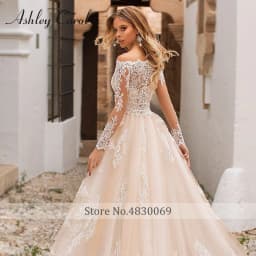 Mermaid Wedding Dresses With Detachable Train Boat Neck Full Sleeve Appliques Lace Up Wedding Gown With Jacket Vestidos De Novia