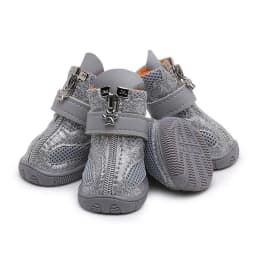 Bling Spring Summer Pet Dog Shoes Breathable Mesh Dog Boots Anti-slip Small Dog Shoes Puppy Sandals