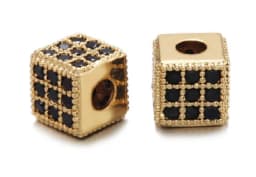 6*6mm Cube micro pave cz cubic zirconia spacer beads Brass Metal Crystal bracelet necklace for DIY making fhh3453