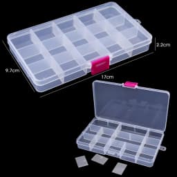 4 Sizes Jewelry Box Organizer Storage Container Plastic Organizer Box with Adjustable Dividers for Beads Art DIY Crafts