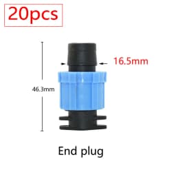16mm 5/8'' Irrigation Drip Tape Tap Valve Elbow Tee End Plug Thread Lock Connector Garden Watering Pipe Hose Joints
