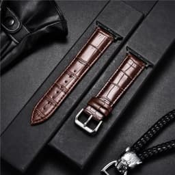 Genuine Cowhide Watchband for Apple Watch Ultra 8 7 6 SE 5 4 3 2 1 Bamboo Patterns Leather Strap 49/45/44/42mm 41/40/38mm