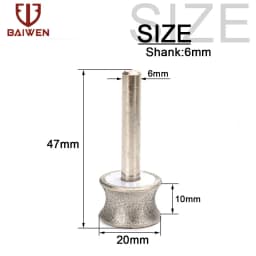 Concave Diamond Abrasive Grinding Wheel Glass Round Burr Drill Bits 2mm-12mm for Bracelet Ring Jade Carving Polishing