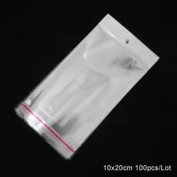 100pcs Transparent Self Adhesive Plastic Storage Bag OPP Poly Pack Bag With Hang Hole Retail Packaging Pouches Beads Jewelry Bag
