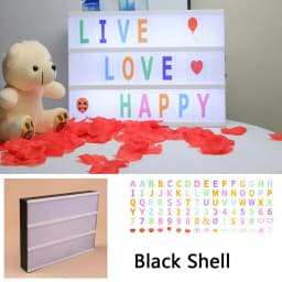 A4 A5 A6 Size LED Combination Night Light Box Lamp DIY Black/Colorful Letters Cards USB AA Battery Cinema Lightbox White Pink