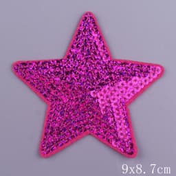 Pulaqi 14 styles Sequined star Patches Sticker On Clothes Iron on Heart Appliqued Sewing Garment Jeans Decor Embellishment DIY