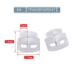 New 10pcs Cord Lock Plastic Stopper Cord Ends Toggles Clip Buckle Button Clear Frost Shoelace Sportswear DIY Bag Accessories