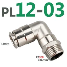PL brass nickel-plated metal pneumatic connector 1/8" 1/4" 3/8" 1/2" external thread hose air compressor high pressure connector