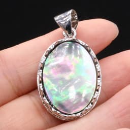 Natural Stone Pendant Egg-Shaped Lace Pendant Rose Quartz/Malachite/Lapis Lazuli/Agates For Jewelry Making DIY Necklace Earrings