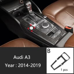 Carbon Fiber For Audi A3 8V S3 Car Interior Gearshift Air Conditioning CD Panel Door Armrest Cover Trim Stickers Accessories