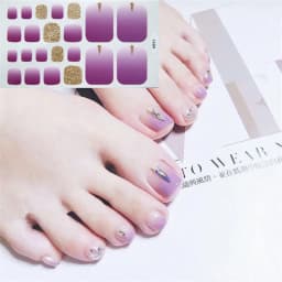 22Tips/Sheet Nail Sticker Adhesive Toenail Art Polish Tips French Glitter Sequins Nail Wraps Strips Easy Toenail Sticker