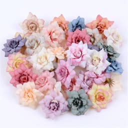 10/20/30Pcs Artificial Flowers Silk Rose Head For Home Decor Wedding Wall Decorations DIY Christmas Garland Scrapbooking Craft