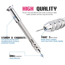 Mini Hand Resin Drill Pin Vise Drill Set Professional Quality Swivel Head Pin Vise Set for Epoxy Resin Jewelry Making DIY