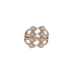 5A Cubic Zirconia Iced Out Bling Tear Drop CZ Rose Silver Color Open Adjusted Full Finger Ring For Women