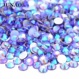 JUNAO 100 Gross Wholesale SS6 8 10 12 16 20 30 AB Glass Rhinestone Bulk Flatback Crystals Round Nail Strass Stone For DIY