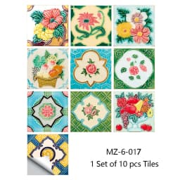 10/15/20cm Mandala Style Matte Surface Tile Sticker Peel & Stick Decoration Film For Tiles /Ground in Kitchen Wardrobe Wallpaper