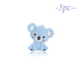 Cute-Idea Baby Silicone Mini Koala Bead 5pcs DIY Infant Chewable Teething Pacifier Chain Toys Accessories Food Grade Baby goods