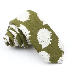 High Quality Cute Linen Cartoon Tie For Men Cat Polar Bear Watermelon Waves Printed Funny Gift Animal Narrow Striped Slim Cravat