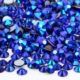 JUNAO 100 Gross Wholesale SS6 8 10 12 16 20 30 AB Glass Rhinestone Bulk Flatback Crystals Round Nail Strass Stone For DIY