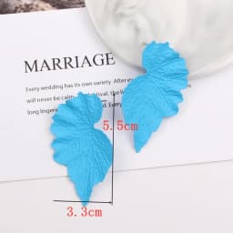 New Blue Color Dangle Earring for Women Round Metal Flower Leaf Crystal Gem Star Brincos Sweet Wedding Party Jewelry Xmas Gift