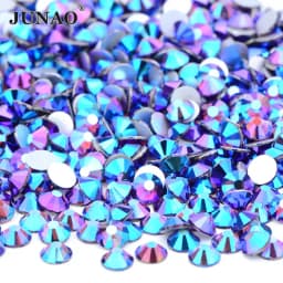JUNAO 100Gross SS6 SS10 SS12 SS16 SS20 SS30 AB Color Glass Rhinestones Bulk Non Hotfix Flatback Strass DIY Nail Crystal Stones