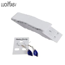 100Pcs Earring Plastic Display Cards Ear Stud Hang Holder Tag Jewelry Display earrings display cards