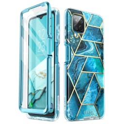 For Samsung Galaxy A12 Case (2020 Release) I-BLASON Cosmo Full-Body Marble Case Rugged Cover WITH Built-in Screen Protector