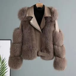 Winter New Real Fox Fur Coats With Genuine Sheepskin Leather Wholeskin Natural Fox Fur Jacket Outwear Luxury Women New