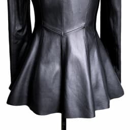 Lautaro Autumn Black Slim Soft Pu Leather Jacket Women Deep V Neck Long Puff Sleeve Elegant Luxury Skirted Blazer Fashion 2021
