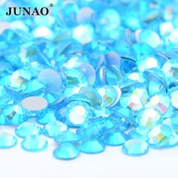 JUNAO 100 Gross Wholesale SS6 8 10 12 16 20 30 AB Glass Rhinestone Bulk Flatback Crystals Round Nail Strass Stone For DIY