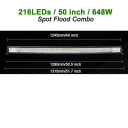 22 32 42 50 52'' Inch Straight Curved Led Light Bar Spot Flood LED Car Lights Offroad Driving Fog Lamp Truck 4x4 ATV UTV 12V 24V