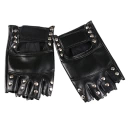 New Women Rivet Stage Performance Punk Sexy Half Finger Leather Gloves Nightclub Queen Female Personality Hip Hop Dance
