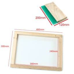 1Pc 300*400mm Silk Screen Printing Frame with 43T Mesh & 8" Wooden Squeegee DIY for Making Stencil
