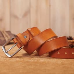 Men's Genuine Leather Belt for Men - Brown Cow Leather Strap with Pin Buckle, Vintage Style Belt for Jeans, Cintos Masculinos