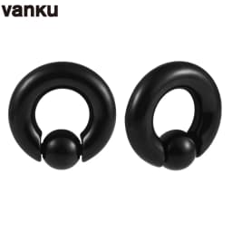 Vanku 2pcs Stainless Steel Ear Piercing Weights Stretcher Expander Ear Gauge Round Ball Closure Nose Septum Ring Jewelry