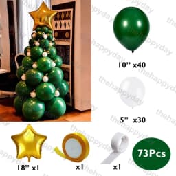 Christmas Balloon Arch Green Gold Red Box Candy Balloons Garland Cone Explosion Star Foil Balloons New Year Christma Party Decor