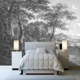 Custom Photo Wallpaper Retro Hand Painted Black And White Forest Tree Mural Living Room TV Sofa Bedroom Fresco Papel De Parede