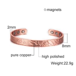 Vinterly Pure Copper Bracelets Men Magnetic Arthritis Relief Adjustable Magnets Cuff Banglse Health Energy Jewelry Women Men