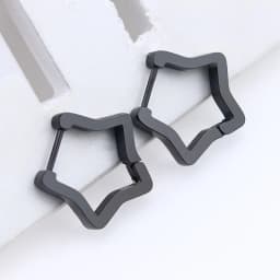 Fashion Personality Geometric Triangle Square Star Heart U Shape Hoop Earrings Men Women Stainless Steel Punk Piercing Jewelry