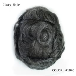 0.12-0.14mm Injected Male Hair Prosthesis Injection Thin Skin Toupee Man Wigs Human Hair Men's Capillary Prothesis For Hair Loss