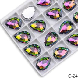 Sew on Teardrop Rhinestones Pear Shape Water Drop Sewing Stone Glass Crstal with Claw for Needlework Accessories