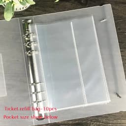 SKYSONIC A5 A6 Zipper Binder Cover-Loose Leaf Organizer Diary-Bullet Transparent PVC Case Photo Organizer Stationery Supplies