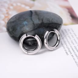 Chunky Thick Stainless Steel Huggie Hoop Simple Piercing Small Black Women Man Big Circle Hoops Earring Round Jewelry