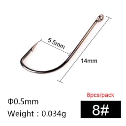 FTK Long Shank SODE Fishing Hook 5#-16# Fish Hooks High Carbon Steel Sharp Barbed Offset Narrow Bait Hook