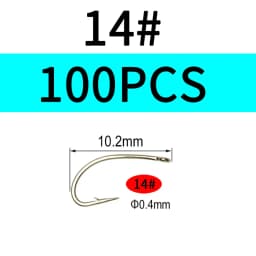 Vampfly 50PCS/100PCS Scud Midge Nymph Caddis Fly Tying Hooks Dry Fly /Wet Fly Hook Bronze Color For Tying Fresh Water Flies