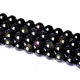 Natural Black Rainbow Obsidian Ice Black Loose Beads 4/6/8/10/12/14 MM Fit Diy Charm Bracelet Beads For Jewelry Making Accessory